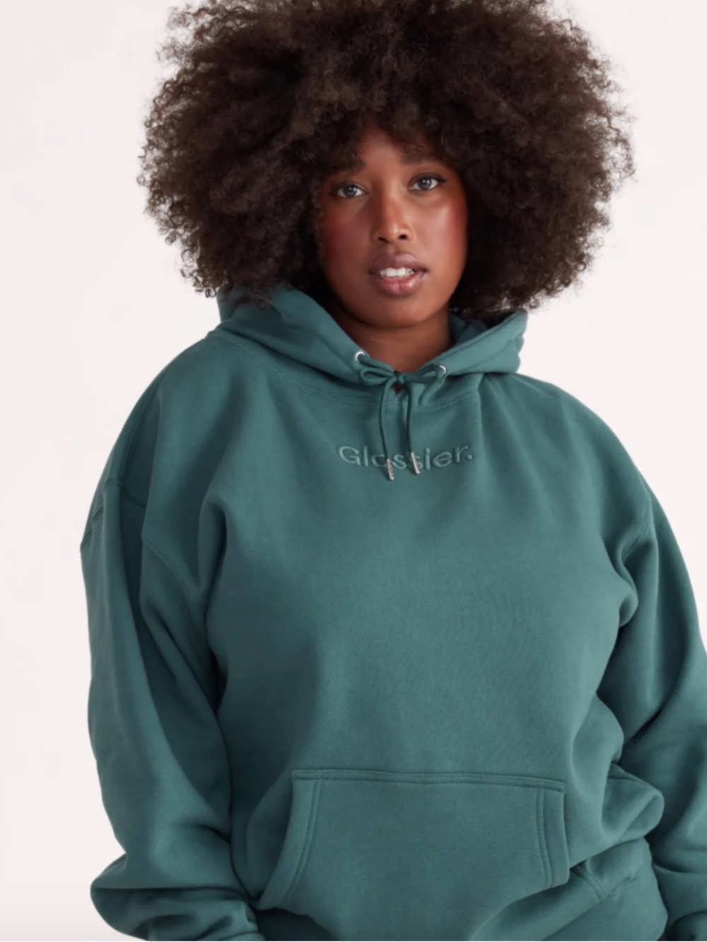 Glossier Limited Edition Sage Green Hoodie Size M